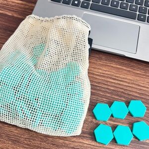 Letterfolk Silicone Hexagon Tiles - Cyan